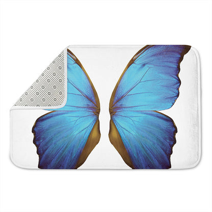 Blue Butterfly Wings Print Indoor Door Mat