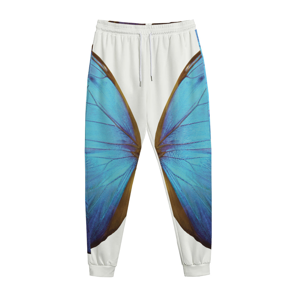 Blue Butterfly Wings Print Jogger Pants