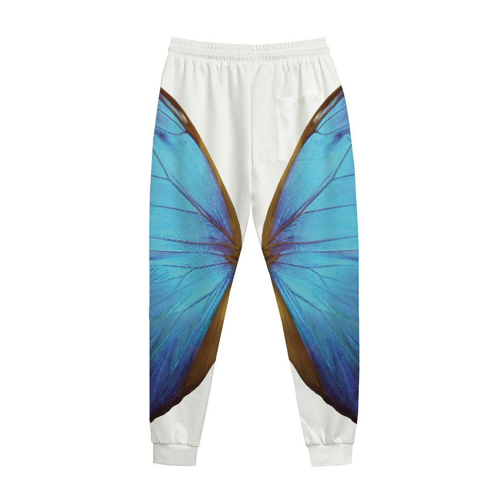 Blue Butterfly Wings Print Jogger Pants