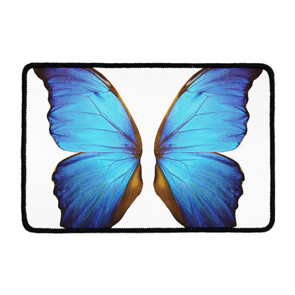 Blue Butterfly Wings Print Kitchen Mat