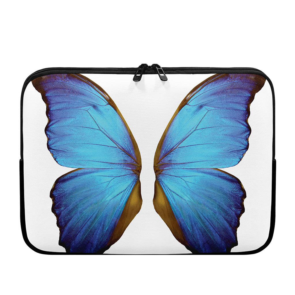 Blue Butterfly Wings Print Laptop Sleeve