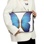 Blue Butterfly Wings Print Laptop Sleeve