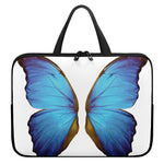 Blue Butterfly Wings Print Laptop Sleeve With Handle