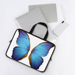 Blue Butterfly Wings Print Laptop Sleeve With Handle