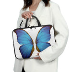Blue Butterfly Wings Print Laptop Sleeve With Handle