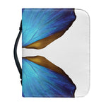 Blue Butterfly Wings Print Leather Bible Cover