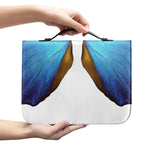 Blue Butterfly Wings Print Leather Bible Cover