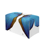 Blue Butterfly Wings Print Leather Tissue Box Cover