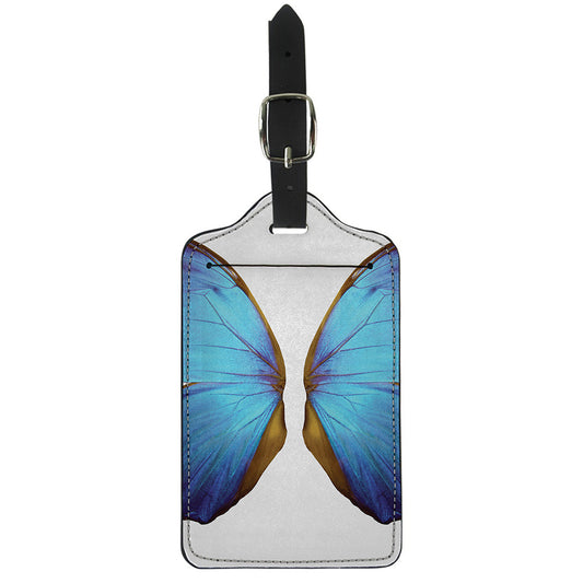 Blue Butterfly Wings Print Luggage Tag