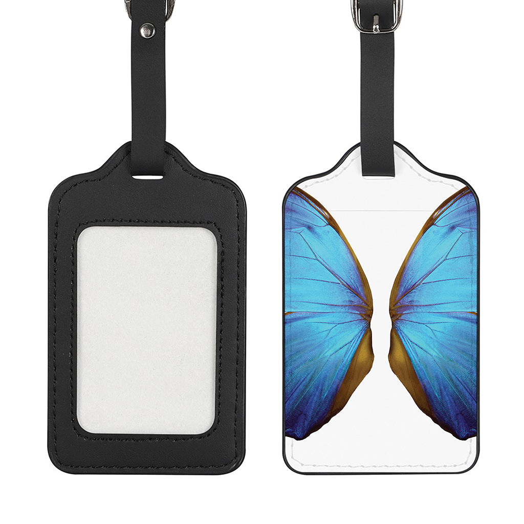 Blue Butterfly Wings Print Luggage Tag