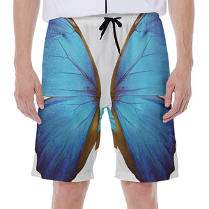 Blue Butterfly Wings Print Men's Beach Shorts