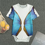 Blue Butterfly Wings Print Men's Bodysuit
