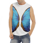 Blue Butterfly Wings Print Men's Fitness Tank Top