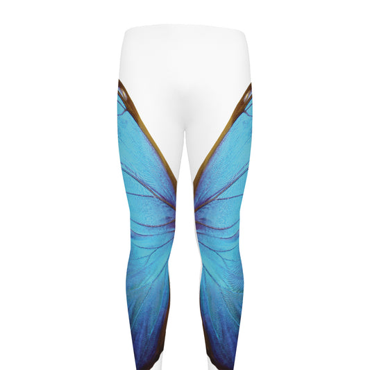 Blue Butterfly Wings Print Men's leggings