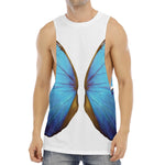 Blue Butterfly Wings Print Men's Muscle Tank Top