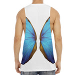 Blue Butterfly Wings Print Men's Muscle Tank Top