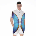 Blue Butterfly Wings Print Men's Romper