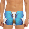 Blue Butterfly Wings Print Men's Short Boxer Briefs