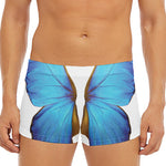 Blue Butterfly Wings Print Men's Short Boxer Briefs