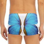 Blue Butterfly Wings Print Men's Short Boxer Briefs