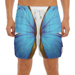 Blue Butterfly Wings Print Men's Split Running Shorts