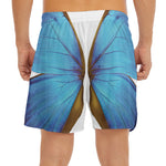 Blue Butterfly Wings Print Men's Split Running Shorts
