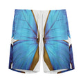 Blue Butterfly Wings Print Men's Athletic Shorts