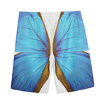 Blue Butterfly Wings Print Men's Sports Shorts