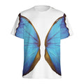 Blue Butterfly Wings Print Men's Athletic T-Shirt