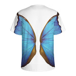Blue Butterfly Wings Print Men's Sports T-Shirt