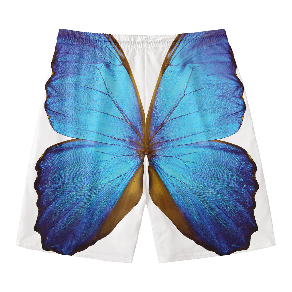 Blue Butterfly Wings Print Men's Swim Trunks