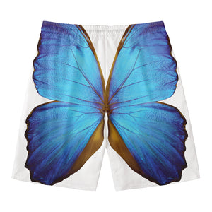 Blue Butterfly Wings Print Men's Swim Trunks