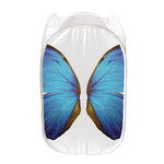 Blue Butterfly Wings Print Mesh Laundry Hamper