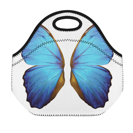 Blue Butterfly Wings Print Neoprene Lunch Bag