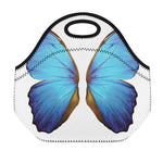 Blue Butterfly Wings Print Neoprene Lunch Bag