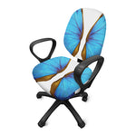 Blue Butterfly Wings Print Office Chair Cover