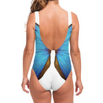 Blue Butterfly Wings Print One Piece Swimsuit