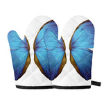 Blue Butterfly Wings Print Oven Mitts