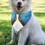 Blue Butterfly Wings Print Over The Collar Dog Bandana
