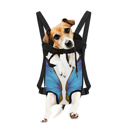 Blue Butterfly Wings Print Pet Carrier Backpack