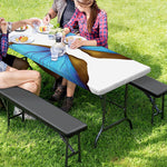 Blue Butterfly Wings Print Picnic Table Cover