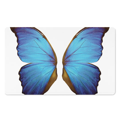 Blue Butterfly Wings Print Polyester Doormat