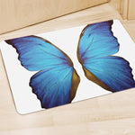 Blue Butterfly Wings Print Polyester Doormat