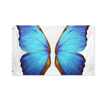 Blue Butterfly Wings Print Polyester Flag