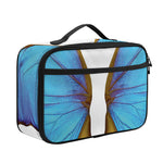 Blue Butterfly Wings Print Portable Lunch Bag