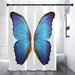 Blue Butterfly Wings Print Premium Shower Curtain