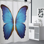 Blue Butterfly Wings Print Premium Shower Curtain