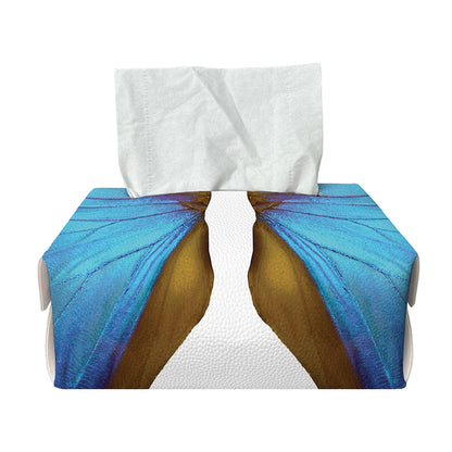 Blue Butterfly Wings Print Rectangle Tissue Box Cover