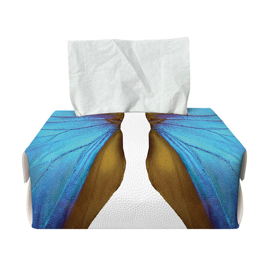 Blue Butterfly Wings Print Rectangle Tissue Box Cover
