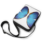 Blue Butterfly Wings Print Rectangular Crossbody Bag